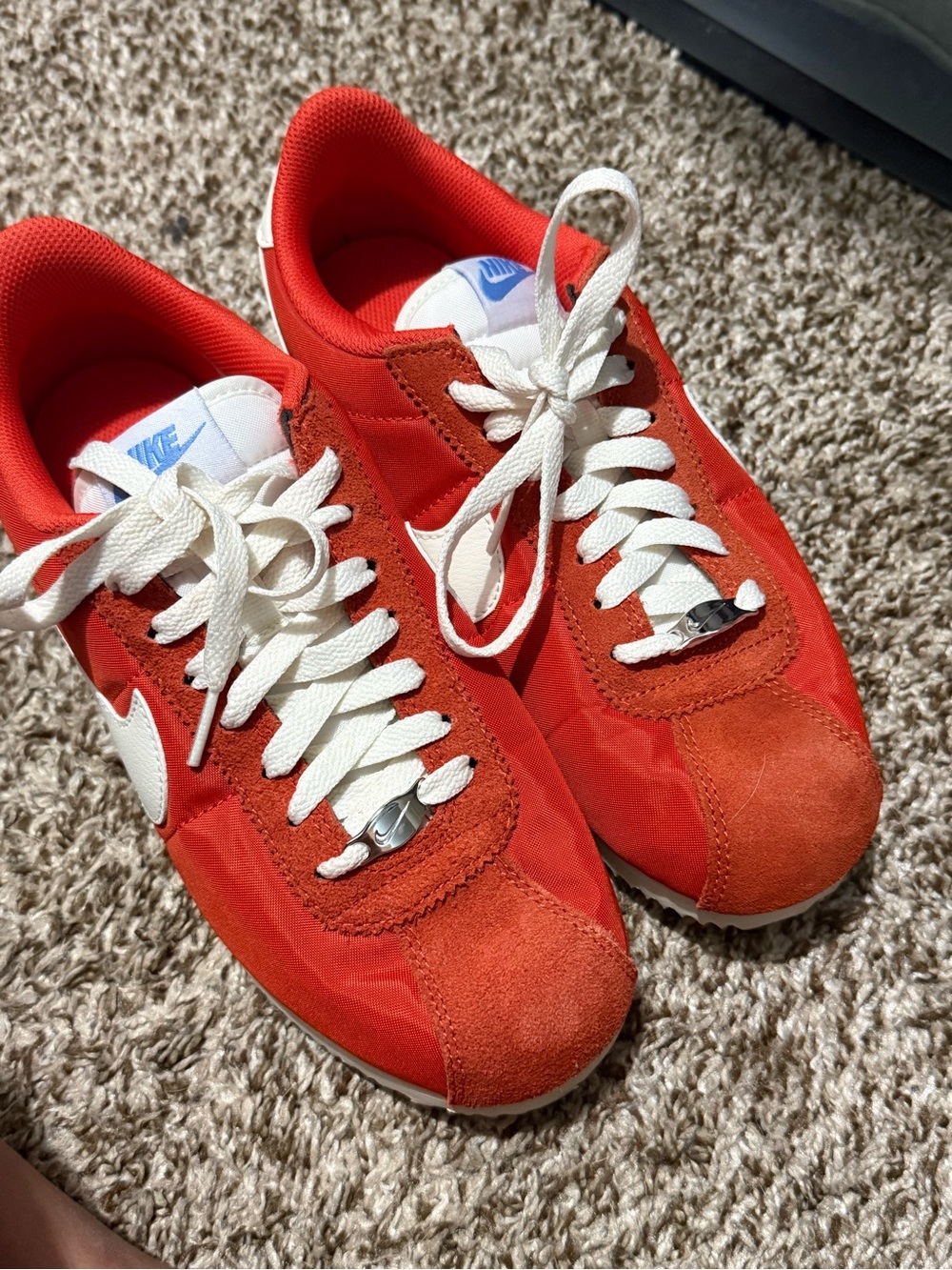 Nike Kids Red and White Retro Trainer Sneakers